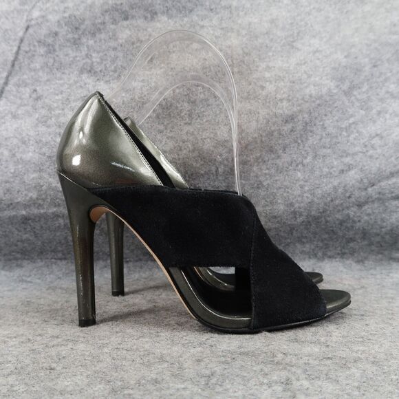 Cole Haan Shoes Women 7 Pump Fashion Stiletto Formal Party Suede Patent Open Toe - Picture 1 of 16